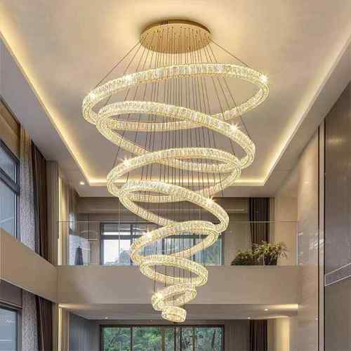 间复式大吊910灯别中空客厅主灯挑高loft公寓楼吊灯楼墅梯挑空大