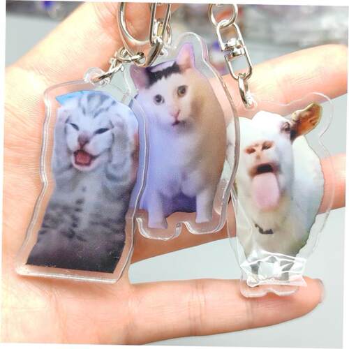 Rambling Goat Huh Cat Meme Keychain Confused Cat Memes Cat S