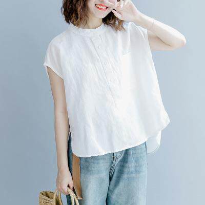 Chinese style small collar sleeveless shirt