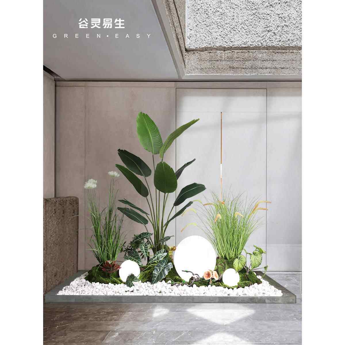 大型仿真绿植造景植物景观装饰室内办公室橱窗楼梯下布景假树摆件