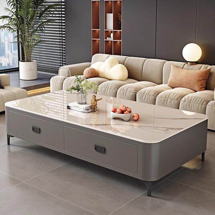 意式茶几电视柜加厚岩板组合客厅新款现代简约抽屉方形小户型轻奢