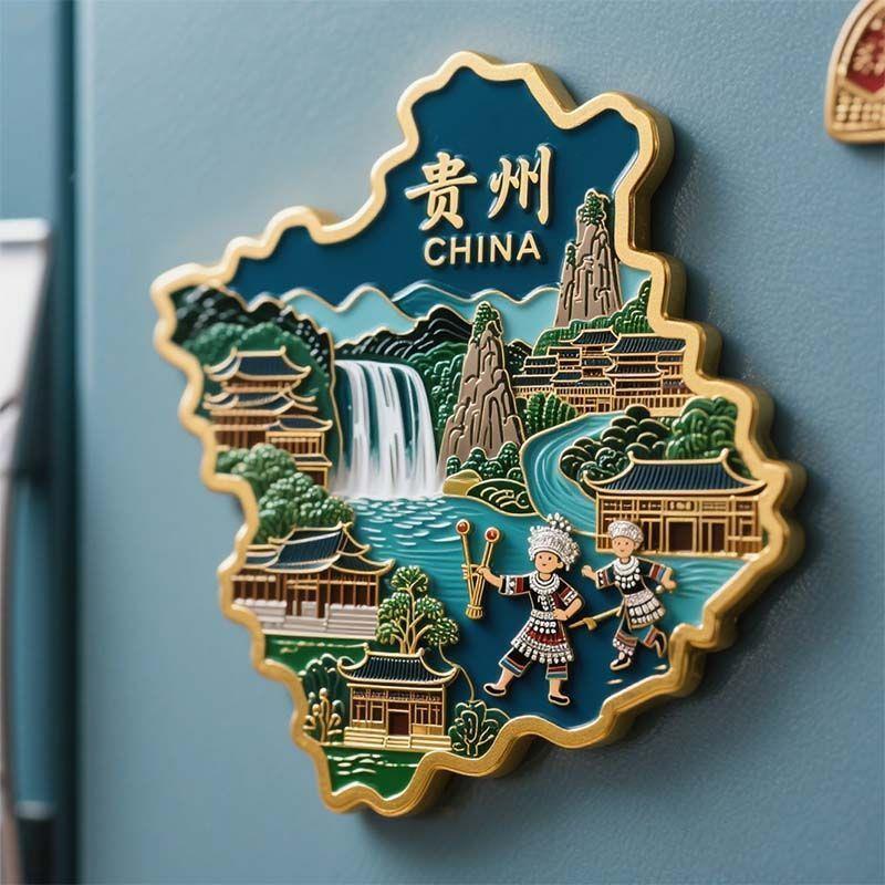 【贵州】景点金属立体浮雕苗族服饰冰箱贴旅游景区纪念品文创礼物