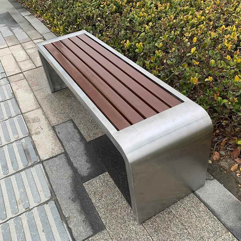 不锈542钢休公园椅外长椅座椅铁架长条户椅庭院广场露天息长排凳