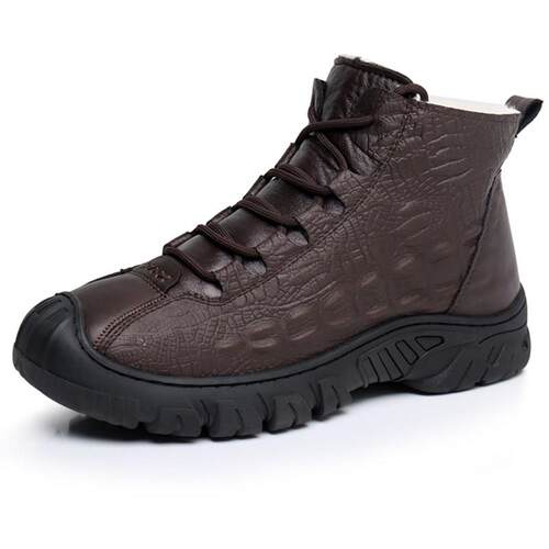 正品靴冬羊毛鞋款男皮毛一体老男北京棉鞋加绒加厚防滑马丁男大码