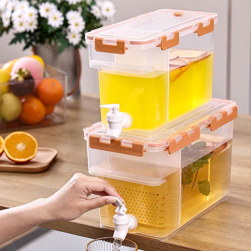 新款直销塑料冷水壶食品级带龙头冰箱大号冰水壶冷泡果汁桶大容量