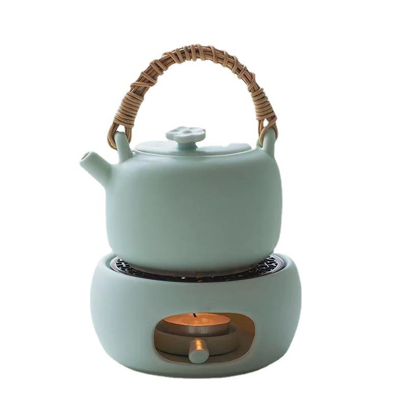 日式陶瓷小火炉蜡烛煮茶暖茶炉防烫耐热铜片温茶炉加热保温底座
