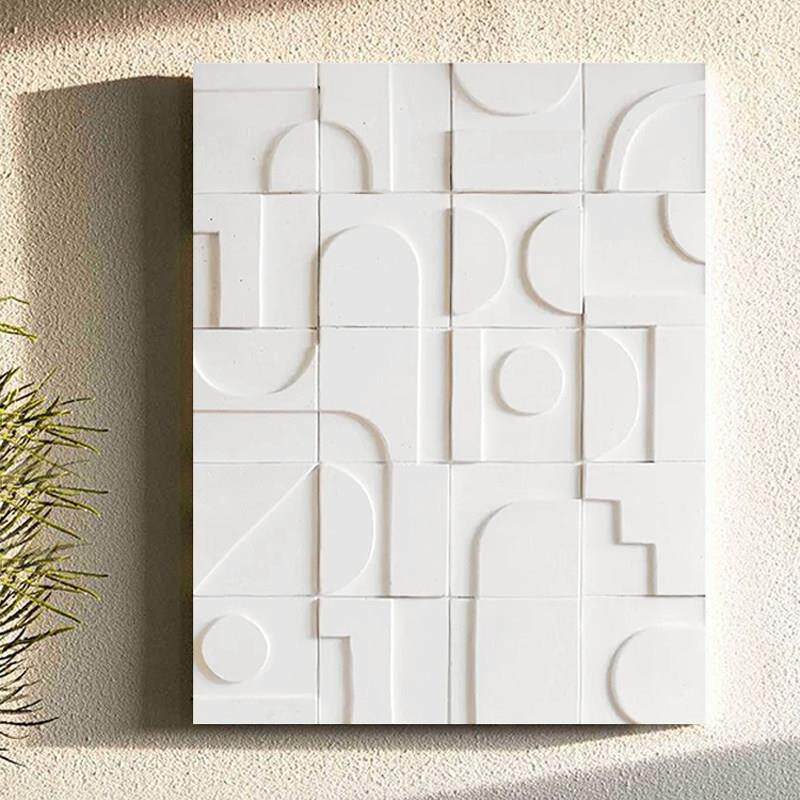 现代简约客厅装饰画高档大气沙发背景墙挂画立体抽象几何浮雕壁画