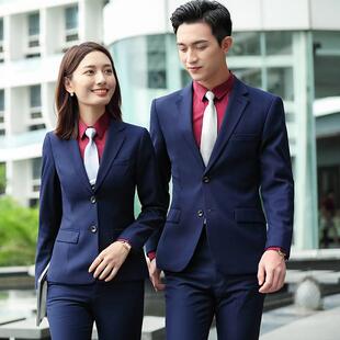 面试出差西服正装 职业套装 银行工作服秋冬制服 两粒扣西装 男女同款