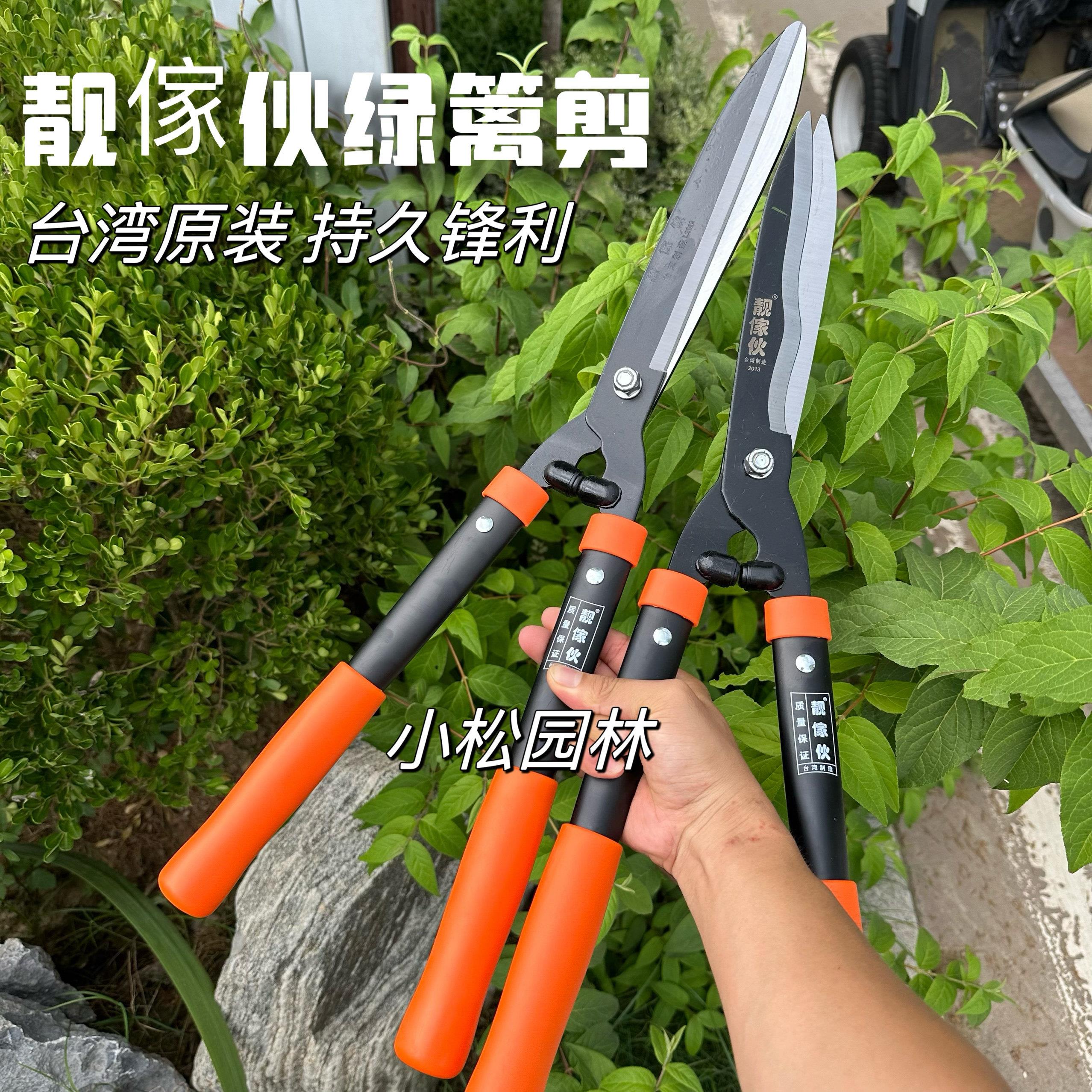 包邮台湾靓家伙草剪2012铁柄绿篱剪园艺草坪剪修枝剪进口园林剪刀