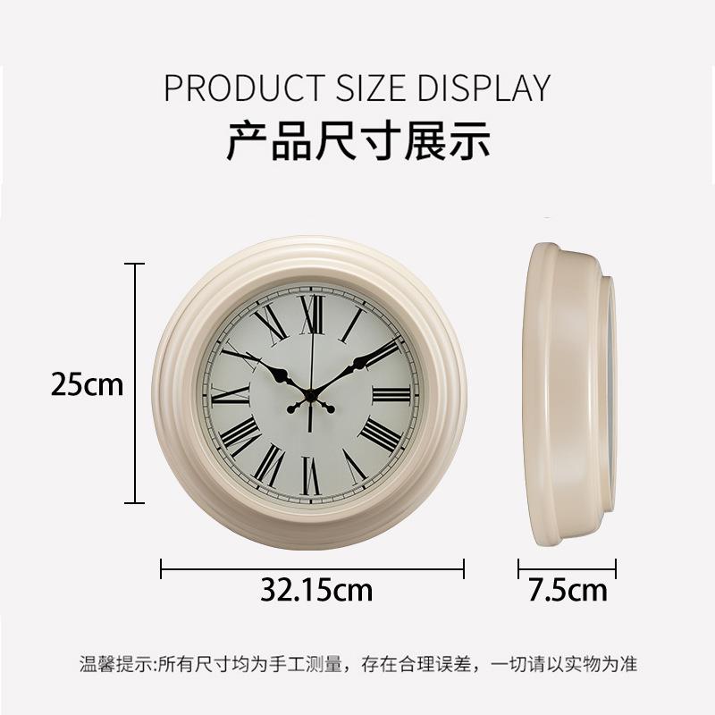 新品北欧挂钟静音客厅墙钟创意时钟家用挂表简约现代美式田园钟表