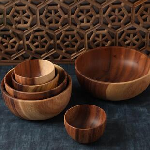 Large Fruits Natural Bowl Home Kitchen for Wood Salad