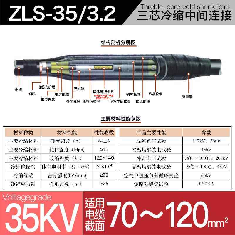 35kv冷缩电缆附件三芯中间连接YLSJ35/2#适用120-240平方冷缩中间