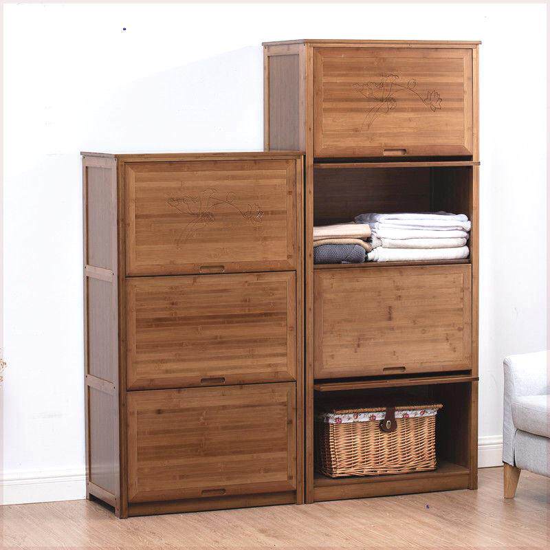 楠竹衣服收纳柜衣柜小户型简易衣橱新款实木储物柜小型被子柜子