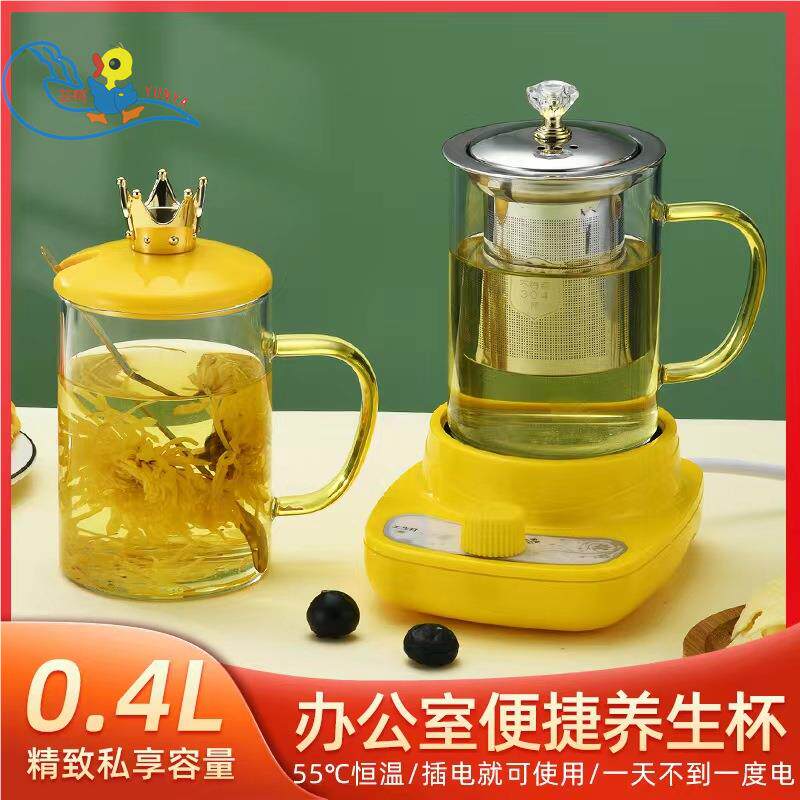 厂家直批迷你烧水杯电热杯高硼玻璃杯分体发热炉煮茶器泡茶杯礼品