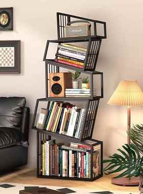 创意铁艺书落架现异形转角立式代置物架客落地简75979约书柜厅角