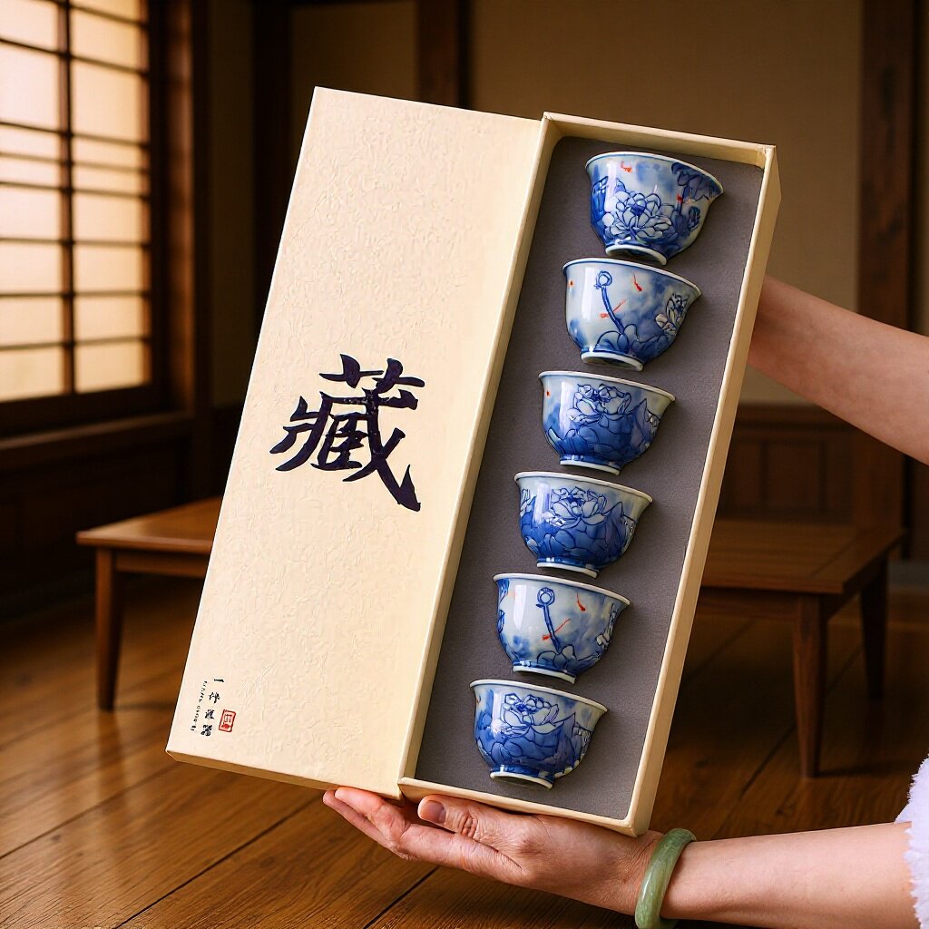 功夫茶青花主人陶瓷茶杯个人茶杯