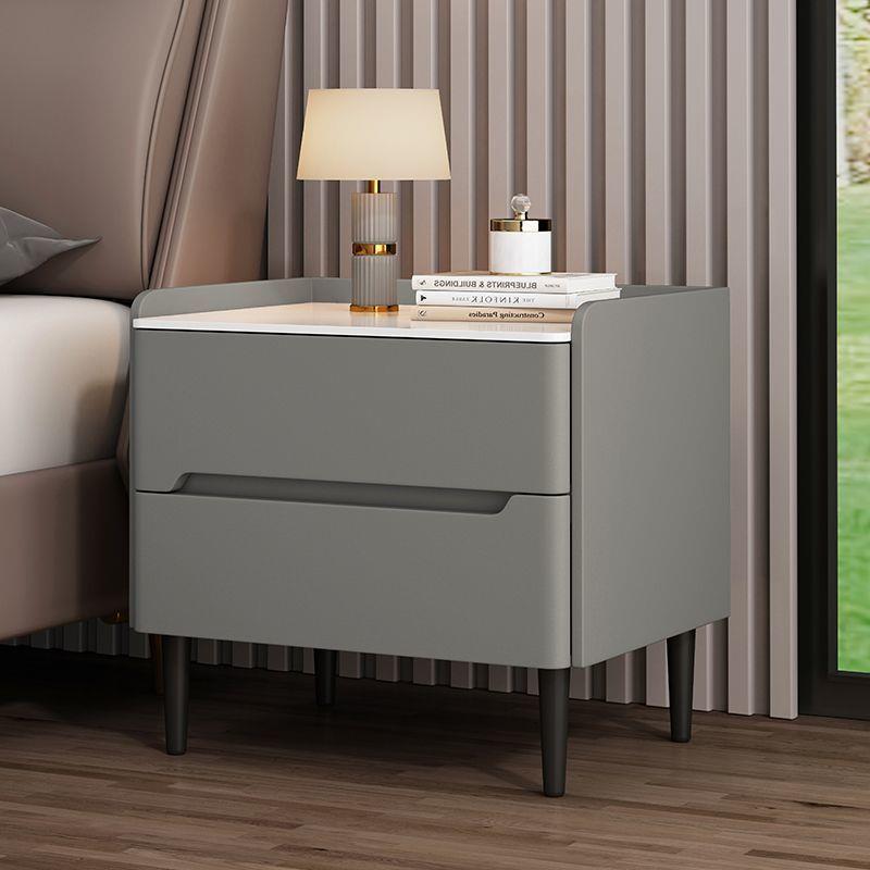 实木床头柜室家用智能指轻卧多功能简约现代床边柜纹锁QLW储物奢