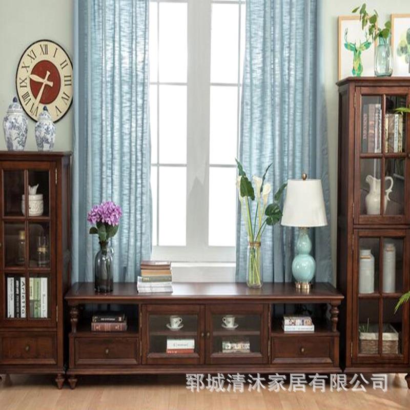 中式复木质杂物置QM0428物古柜白蜡木客厅储物地柜实木电视听柜意