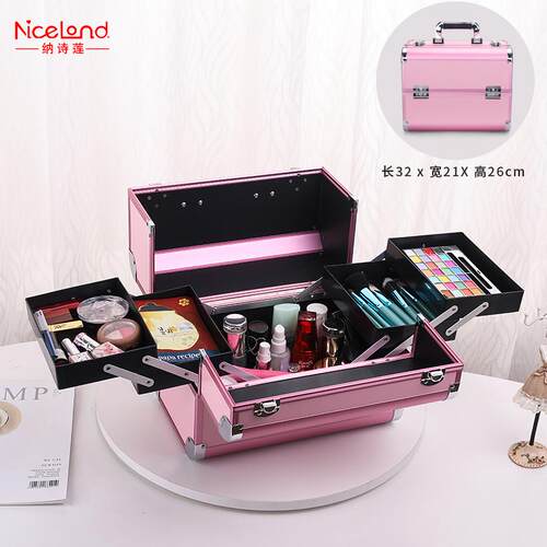 正品NICELAND化箱妆提大容量妆品收纳盒美甲美睫纹绣手工具箱家化