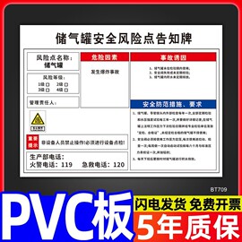 储气罐车间安全风险点告知牌卡有限受限空间警示标识牌空压机配电房行车叉车，电气岗位安全警告提示贴纸标志牌