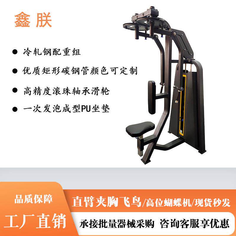 十字夹胸高位蝴蝶机直臂夹胸训练器健身房反飞鸟健身器材源头厂家