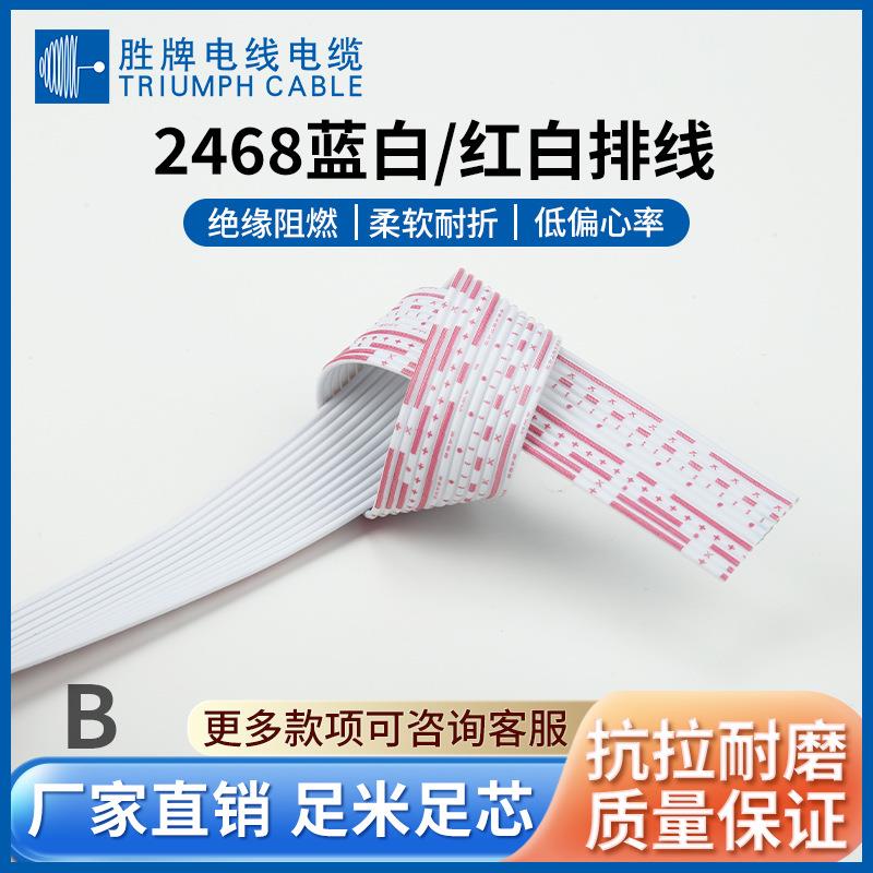 东莞胜牌 线束线 2468-26A/9P红白蓝白排线 单头双头端子线