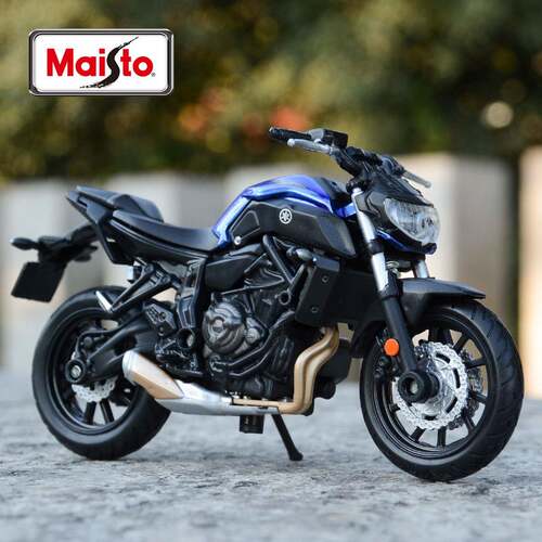 美驰图1:18 雅马哈 2018 YAMAHA MT-07 仿真合金摩托车模型带底座