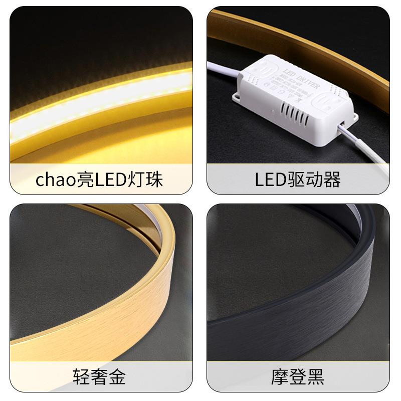 圆形LED发光灯画新中式入户玄关装饰山水画走廊道晶瓷画