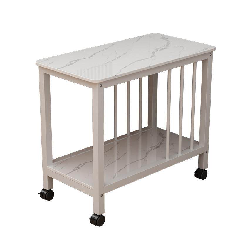 轻奢沙发边几可移动小茶几带轮小推车岩板侧边柜扫地机器人置物架