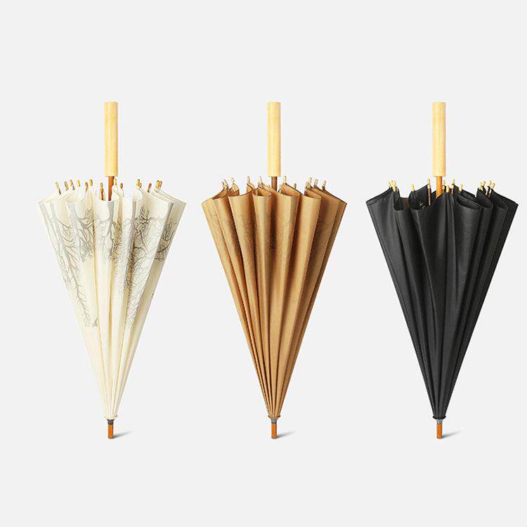 复古中国风十六股古风直竹木手柄民国风时髦潮流长柄伞礼品广告伞