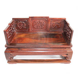 模型床龙形红木家具微型家具罗汉木质摆件枝酸红批发微缩家具雕花