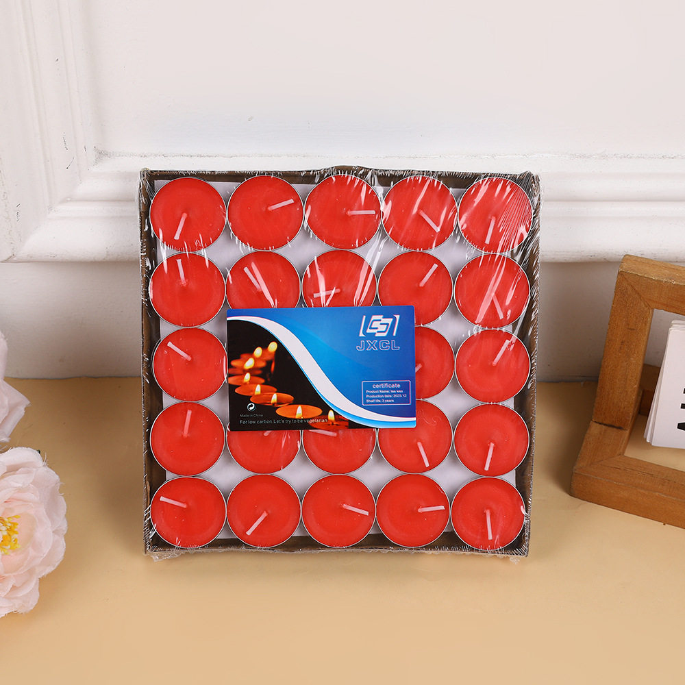 圆形石蜡蜡烛浪漫摆图无烟婚庆情人520求婚表白神器无烟茶蜡