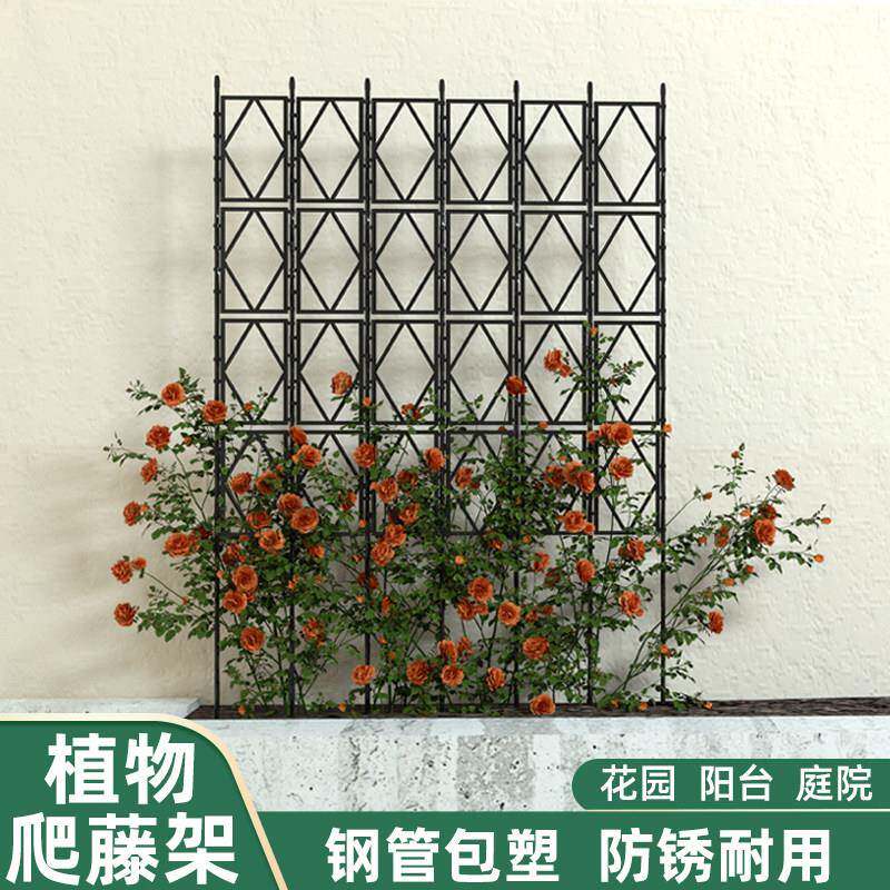 栅栏花架爬藤架月季花支架户外庭院植物网格攀爬玫瑰藤架墙面架子