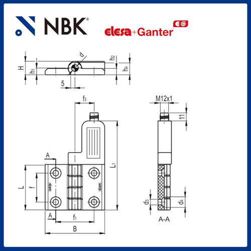 NBK ELESA CFSQ-C-A-D 带内置安全开关铰链 超级高科技聚合体厂家