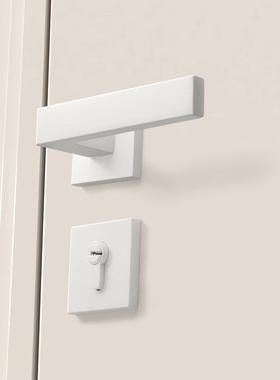 现简约油白色卧室门锁代静音磁奶锁吸房门锁家用室铝合金白内木门