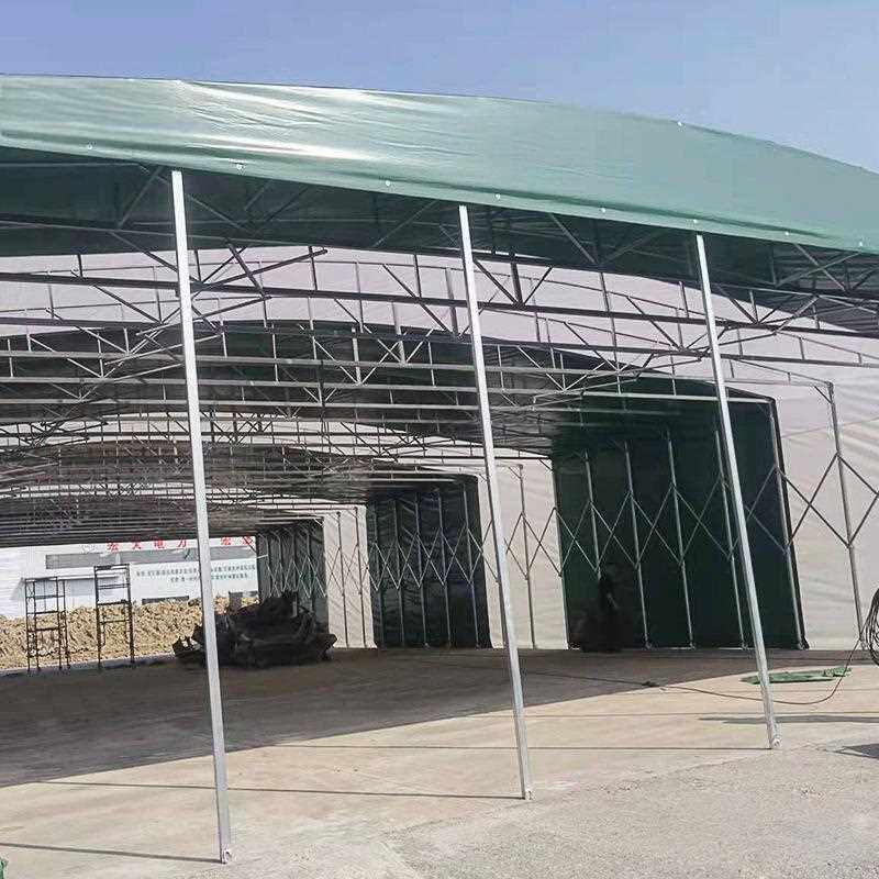 新款直销安徽阜阳安装推拉雨棚遮阳棚移动物流仓储仓库伸缩折叠帐
