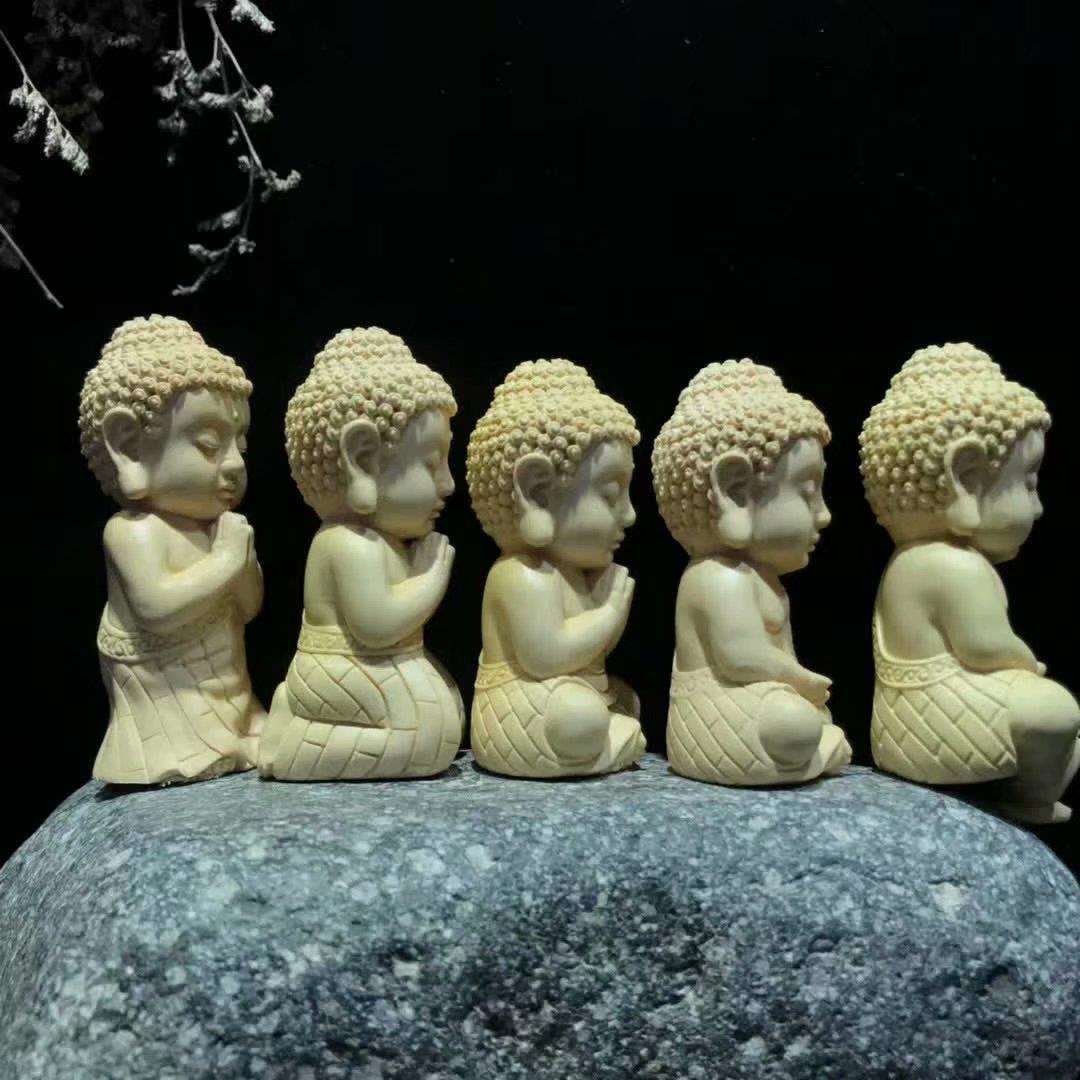 黄杨木雕如来小佛摆件家居实木文玩手把件工艺品茶宠小件汽车饰品