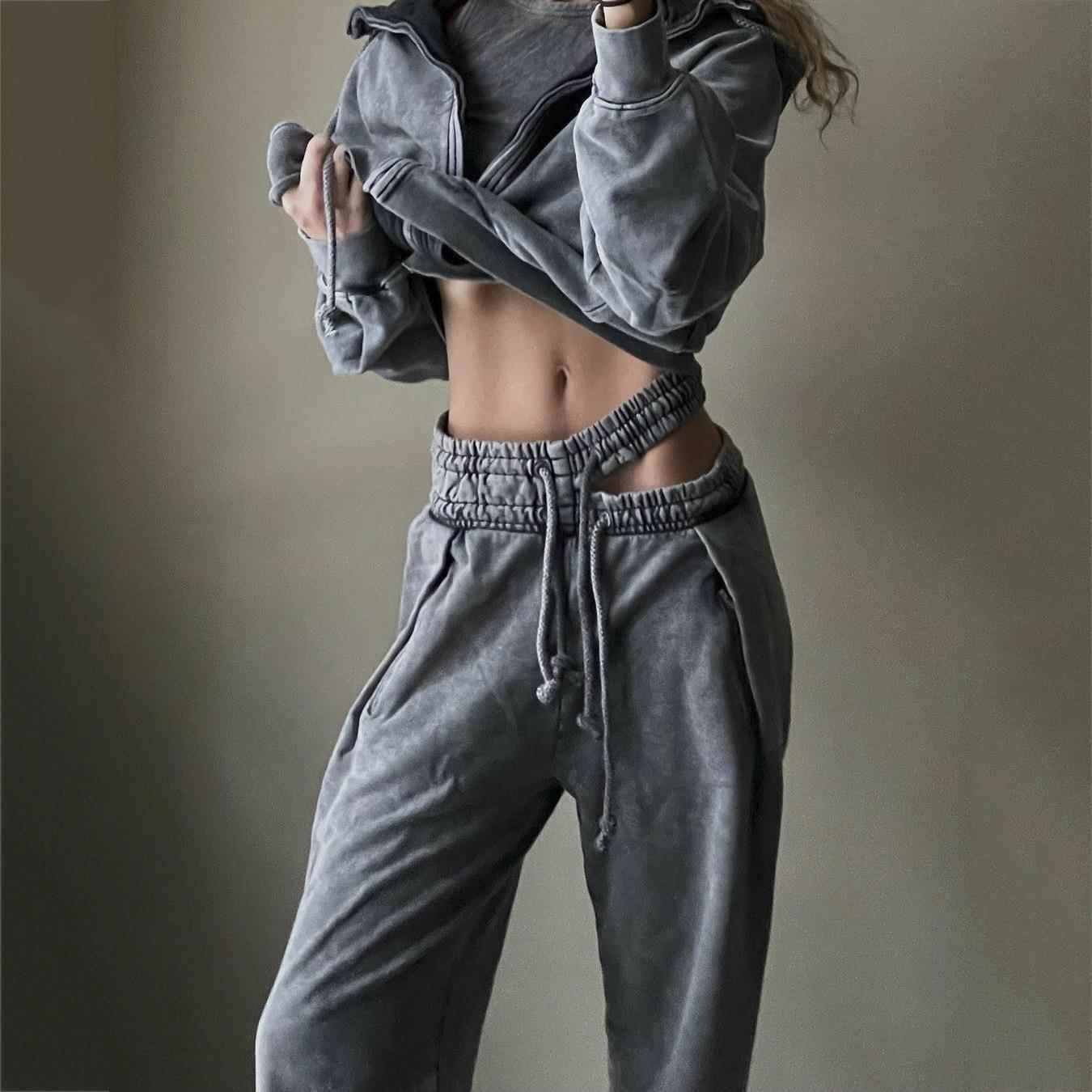 pants mopping casual hollow waist low women trousers drape