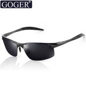 谷戈GOGER太阳镜男款 夜视眼镜开车专用防强光灯 偏光墨镜铝镁司机