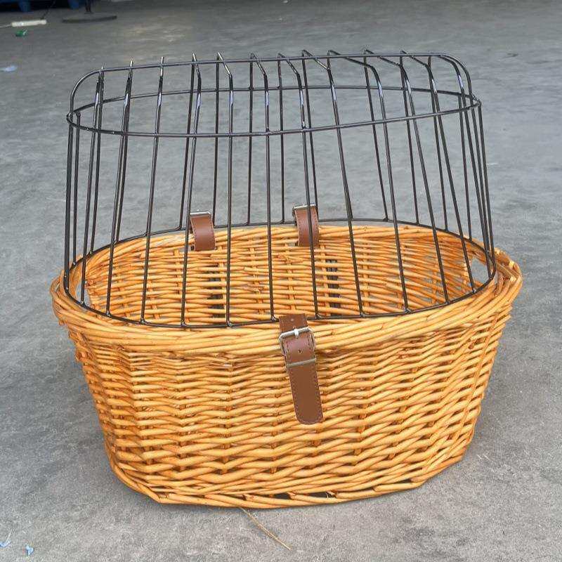 车篮篮子柳车编0822-1车篮宠柳藤骑行用品自行车配件物车筐