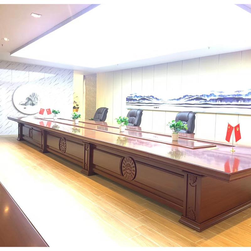 油漆务会议大桌议室木皮商接待自动升RZX-001降显会示屏桌子实木