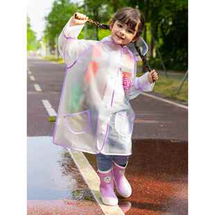 儿童雨衣女童女雨裤 防水全身斗篷小孩女 加厚卡通韩国套头大童套装