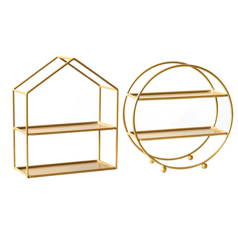 BCF欧创意厂托家铁艺双式层金色甜品台展示架茶歇冷餐婚庆摆蛋台