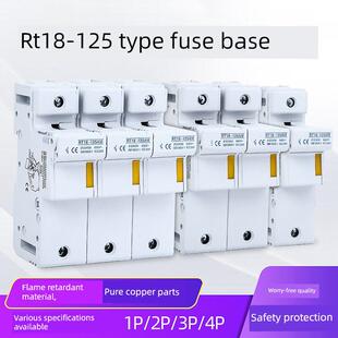 R017保险丝管80A100A 1P2P3P4P 125Am新导轨Pvc 保险丝底座Rt18