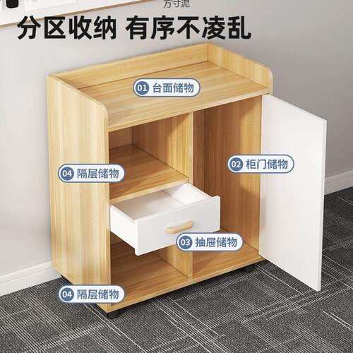 茶水柜家用储物柜移动带轮小茶几餐边柜微波炉厨房橱柜碗柜收纳柜