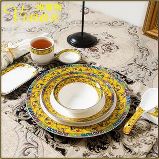 高端饭店酒店专用餐具摆台套装会所厨房包厢招待骨瓷陶瓷盘碗碟筷