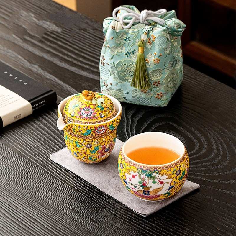 一人饮旅行茶具一壶一杯户外露营单人快客杯女士个人专用喝茶