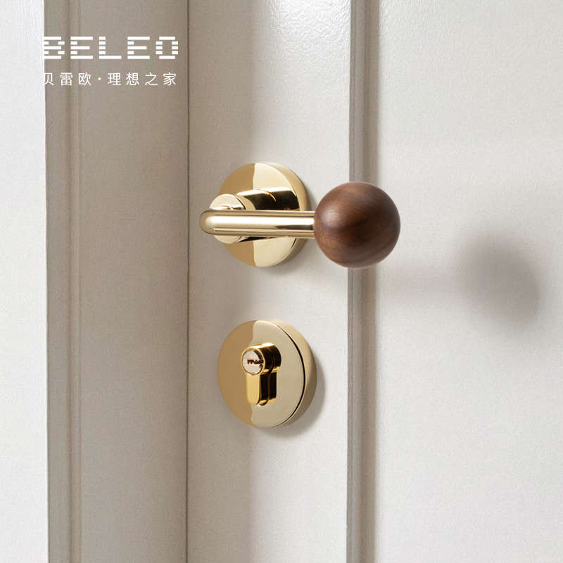 儿童房门锁磁室内动分体星木门胡桃木门锁「静音卧室吸」现代把手