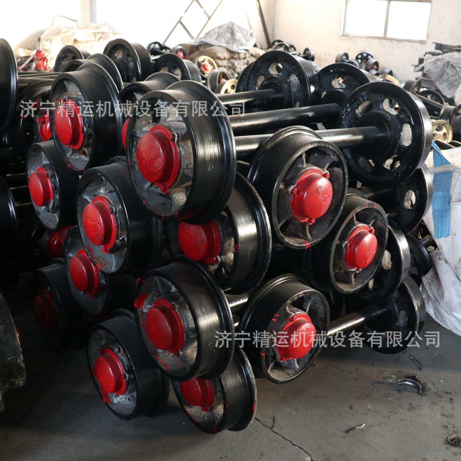350矿车轮对闭式蒙头轮载重1吨平板火车矿车轮实心矿车轮对