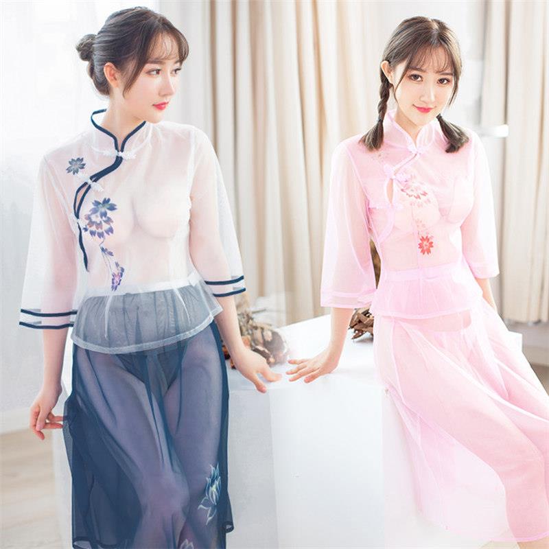 夜店演出服性感旗袍套装装旗袍汉服女仆套装礼服裙